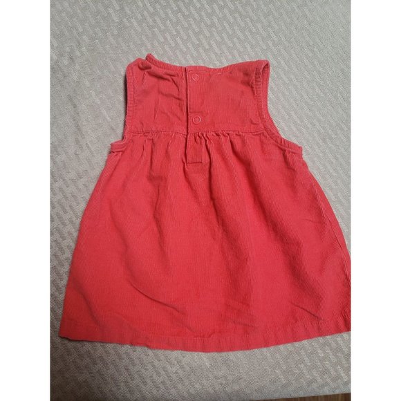 Carters 3M corduroy Red coral ruffle front Dress - Picture 2 of 5
